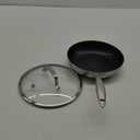 LOLYKITCH 8.5 Inch Tri-ply Hybrid Stainless Steel Non-Stick Saut Pan with Lid,Skillet,Induction Frying Pan,Skillet,Dishwasher and Oven Safe,Riveted Handle.