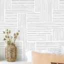 Naphite Grey Modern Peel and Stick Wallpaper Boho Striped Line Contact Paper for Cabinets Drawers Geometric Self Adhesive Removable Wallpaper for Bedroom Bathroom Waterproof Wall Decor511.8 in17.3in (Gray)