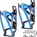 ROCKBROS Bike Water Bottle Holder Ultra-Light Bicycle Bottle Cages with Screws Tool, Universal Bike Cup Holder for Road MTB Mountain Bikes Cycling Accessories2 Pack (Standard, blackbule+blackbule)