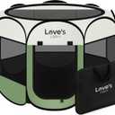 Love's cabin Pet Puppy Dog Playpen, Medium Dog Tent Crates Cage Indoor/Outdoor, Portable Playpen for Cat, Foldable Pop Up Dog Kennel Playpen with Carring Case, Removable Zipper Top, Olive Green