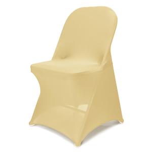 Babenest Spandex Folding Chair Covers Upgraded 9 PCS Universal Stretch Washable Fitted Chair Slipcovers Protector for Wedding, Holidays, Banquet, Party, Celebration (Champagne)