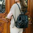 Quilted Mini Backpack for Women, Vegan Leather Convertible Backpack Purse with Magnetic Closure