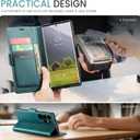 for Samsung Galaxy S26 Ultra Case Wallet with RFID Blocking Card Holder, PU Leather Kickstand Protective Flip Phone Cover Fit for Galaxy S26 Ultra 6.9", Bluish Green