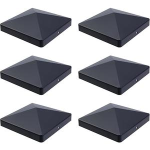 6pcs 4X4 Wood Fence Post Caps Decking Post Top Cap Cover for Decks or Corridors,Outdoor Post Caps Cover, Fence Wood Post (Black)