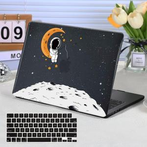 Funut for MacBook Pro 14 inch Case M5 2026 M4 2025 M3 M2 M1 2024-2021 A3427 A3426 A3434 A3112 A3185 A3401 A2918 A2992 A2779 A2442, Printed Plastic Hard Shell Case & Keyboard Cover,Astronaut