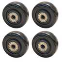 4Pcs 3" PU Caster Wheels Heavy-Duty Replacement Wheels for Platform Trucks, Snow Blowers & Grills 3/8" Axle, Smooth Rolling, Durable Transport Wheels