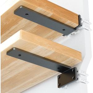 Rustic Industrial Heavy Duty Shelf Brackets - 10 Inch Thick, 6 Pack Floating Hidden Brackets with Modern Iron Finish