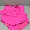 Yonique Women Plus Size 2 Piece Tankini Swimsuits Ruched Bathing Suits Peplum Swimwear Scalloped Swimsuits (Hot Pink) Size 22W