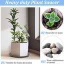Eccliy 6 Pack Plastic Plant Saucer Heavy Duty Planter Saucers Large Plant Pot Saucers Plastic Water Trays for Indoors and Outdoors Flower Plant Plant Drip (Gray, 18 Inch)