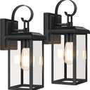 BesLowe 2-Pack Outdoor Wall Light Fixtures, 15" Exterior Lighting Fixtures Wall Mount, Waterproof Porch Lights Outdoor Wall Sconces Lanterns, Modern Outside Lights for House Front Door Garage, Black