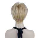 Lydell 6" Short Straight Layered Shaggy Full Synthetic Wig Classic Cap (24H613 Blonde Highlights)