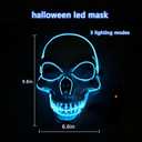 Grim Reaper Costume Kids,Scary Halloween Costumes for Boys Girls, LED Mask,Hooded Cloak,Scythe,Gloves Included (Large, Black)