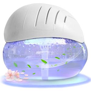 Air Freshener (White) - for Home, Bedroom and Office - Essential Oil Aroma Diffuser with LED Coloured Night Light with Soothing Water Flow Sound - Water Filtered air Purifier for Pets and Smokers