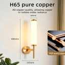 TMSSLIAHL 2PCS Alabaster Wall Sconce Light LED 3000K Modern Brass Wall Sconces with Natural Stone Shade, Indoor Wall Lights for Bathroom, Bedroom, Hallway (Single Head)