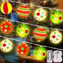 JOICEE 10 Ft 20 LED Waterproof Battery Operated Christmas String Lights with Timer & 8 Modes for Christmas Tree Wreath Decorations Holiday Home Garden Indoor Outdoor Decor