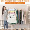 4 Pack Pants-Hangers-Space-Saving,6 Tier-Closet-Organizers-and-Storage Skirt Hooks with Clips,Closet-Organizer-Clothes-Organization-and-Storage Jeans Scarf Holder,College-Dorm-Room-Essentials Decor