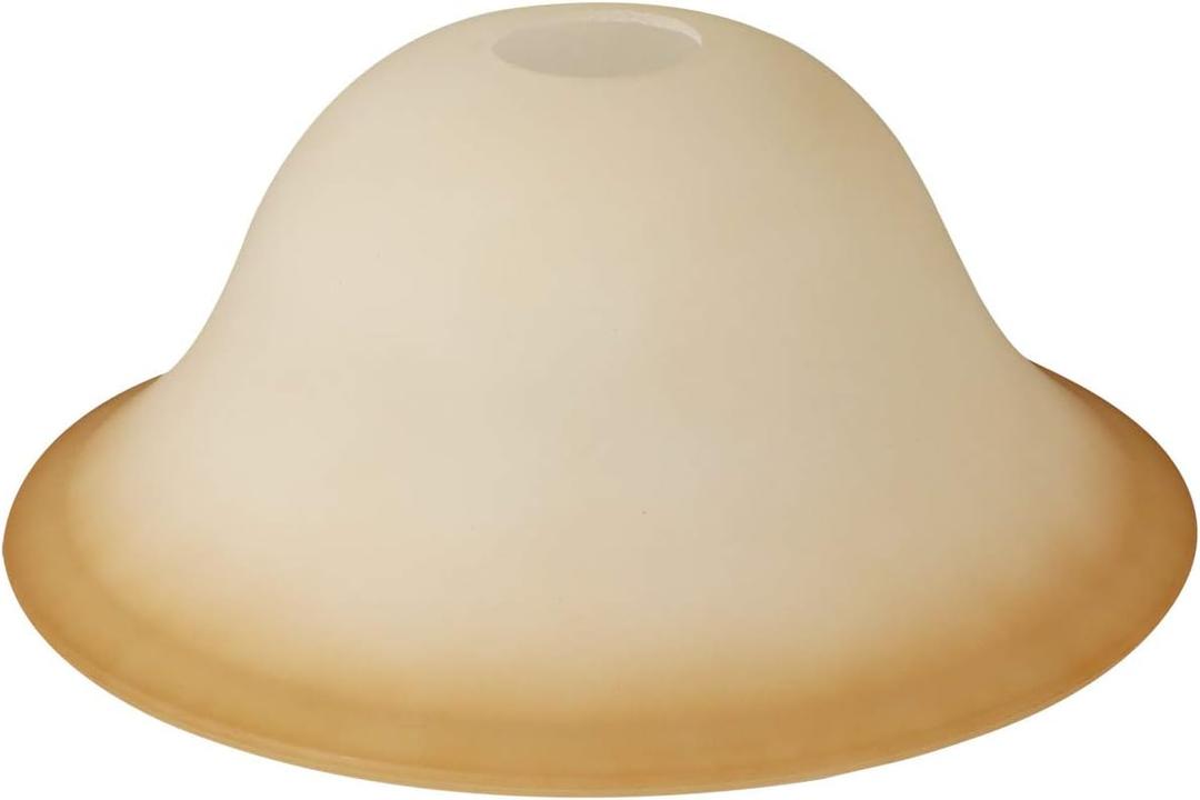 Giluta Small Floor Lamp Glass Shade Replacement Globe -Fitting Opening 1.625" Elegant Style Small Light Fixture Shade, Height: 4.13 inch (105mm), Width: 9.45 inch (240mm). Lipless (Amber)