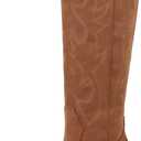 Erocalli White Cowgirl Boot Cowboy Boots for Women Embroidered Pull-On Chunky Stacked Heel Knee High Western Boots 7