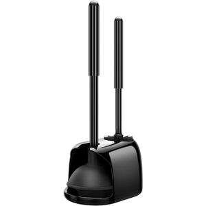 SetSail Toilet Brush and Plunger Set, Toilet Plungers for Bathroom Heavy Duty Toilet Bowl Brush and Holder Hidden Toilet Plunger and Brush Set for Deeply Cleaning - Black (1 pack)