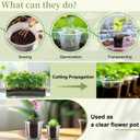 SupKing Clear Nursery Pots 5/4/3.5 Inch Plastic Seed Starter Plant Flower Pot with Drainage Holes for Transplanting Succulents Cuttings Seedlings 15 Labels (12Pcs)