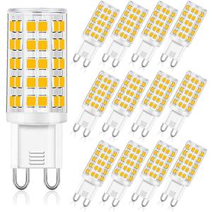 G9 LED Bulbs Dimmable 6W (60W Halogen Bulb Equivalent), Warm White 3000K, 110V-130V, 500LM Bi Pin for Home Lighting, 12Packs (G9-5w-6000k-5p)