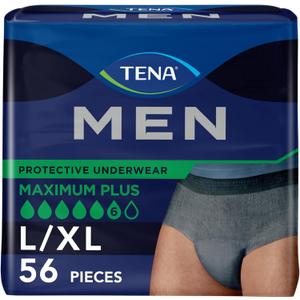 TENA Incontinence Underwear for Men, Maximum Plus Absorbency, Large/Extra Large - 56 Count (X-Large)