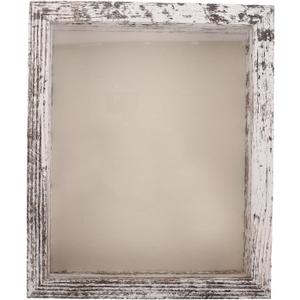 LUOZZY Vintage White Wooden Shadow Box Display Case for Dried Flowers Butterfly Specimens and Keepsakes
