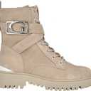 GUESS Women's Orana Combat Boot (8.5, Taupe Suede 240)