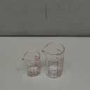 Aeseusia Measuring Cup Set 30ml L(1oz), 60ml (2oz), 2 Piece Glass Liquid Measuring Beakers, High Borosilicate Glass Measuring Cup, V-Shaped Spout