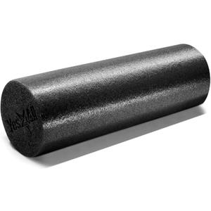 Yes4All Medium Firm Round PE Foam Roller for Pilates, Yoga, Stretching, Balance & Core Exercises (Black)
