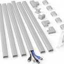 94.5in Cord Covers for Wires on Wall, Delamu Easy Set up Cord Hider, Large Wire Hider Wire Covers for 3-4 Cords on Wall, Grey Cable Hider Cable Raceway, Tv Cord Hider for Wall Mount, 6X W1.18 H0.67in