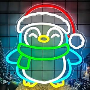 Christmas Neon Signs for Wall Decor Snowman Neon Light Christmas LED Sign USB Dimmable Light Sign for Party Xmas Decor Presents