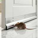 4pcs Metal Door Draft Stopper 36 Inch Aluminum Mouse Bottom Mice Seal Strip Rodent Proof Door Sweep Noise Blocker Door Silver