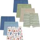 Hanes Boys' Organic Cotton, Pure Comfort Boxer Brief Underwear for Toddlers, Multipacks (4-5T, Blue, White, Green, Beige)