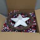 Seasons 22 Inch Patriotic Wreath, 4th of July Wreath for Front Door with Stars and Berries, Red White and Blue Wall Decor