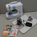 Sewing Machine for Beginners with Extension Table Portable Mini Sewing Machines Kit Supplies 12 Built-in Stitches with Needles Assorted Thread Kit Starter Kit Easiest for Adult and Kids (White and Blue Set)