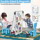 Double Sided White Board with Stand - 40x28 Portable Whiteboard Easel with Height Adjustable & 360 Rotation for Home Office Classroom, Standing Dry Erase Board for Presentation