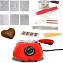 Total Chef Electric Chocolatiere Melter 32+ Accessories Fondue Pot Set Chocolate Fountain and Candy Melts 8.8 oz (250 g) DIY Candy Maker Dessert Special Occasion Gift Set for Romantic Dinner Red
