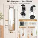 SCWF-GZ 47x14 Full Length Mirror Over the Door Hang or Wall Mounted Black
