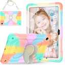 for Samsung Galaxy Tab A9+/ A9 Plus Case for Kids Girls, Galaxy Tab A9 Plus 11 inch 2023 Table Case with Screen Protector, Protective Cover with Butterfly Stand Shoulder Strap,Multicolor