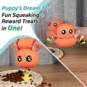 Interactive Dog Toys Bully Stick Holder,Treat-Dispensing & Squeaky Dog Chew Toys to Keep Them Busy Multifunctional Natural Rubber(Orange)