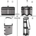 ALLCAMP Collapsible Basket - Folds to Only 9.8" L x 9.6" W x 2.75" H, 27L Large Portable Multi-Use, Compact Reusable Foldable Storage, Collapsible Shopping Basket (Gray)