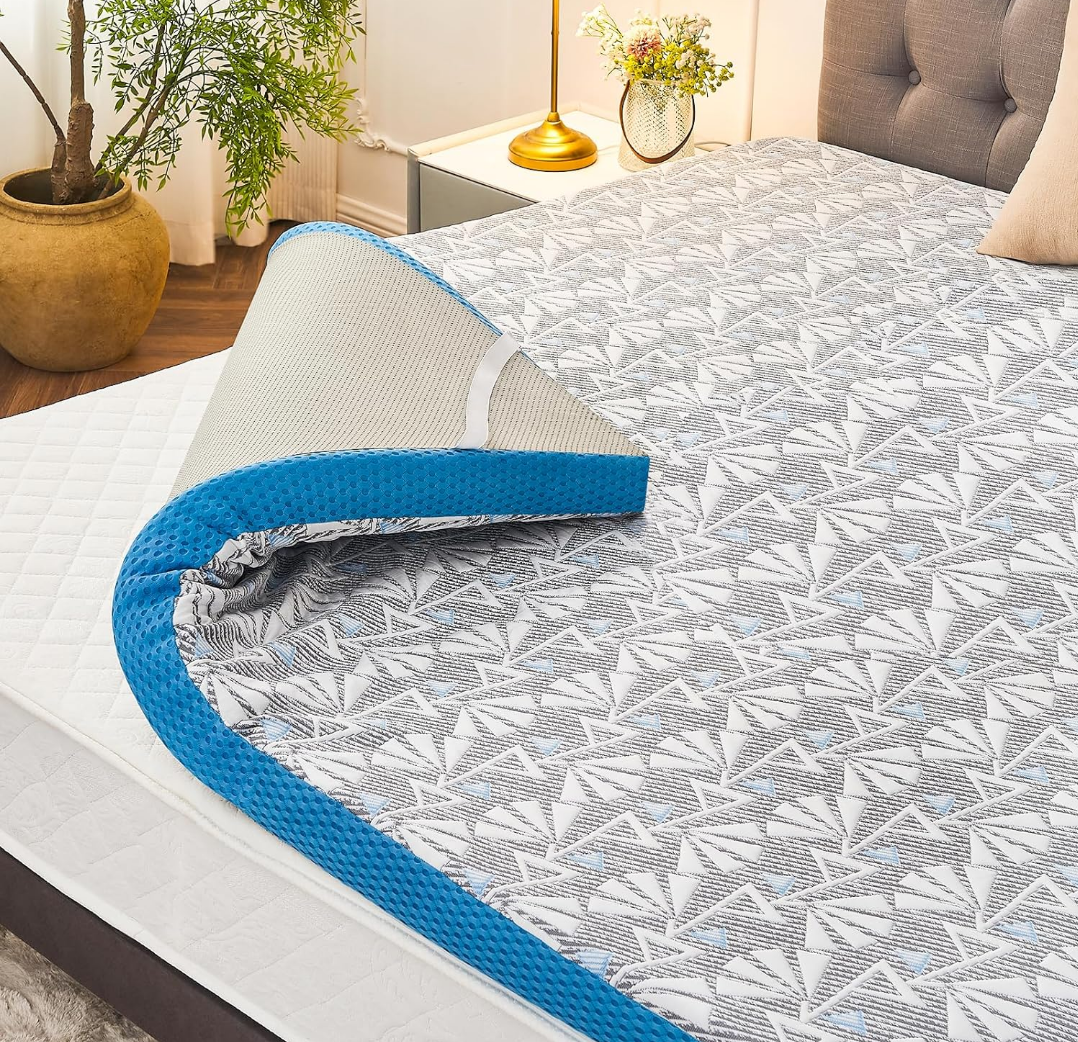 IFNOW 3 Inch Memory Foam Mattress Topper King, Extra Firm, Cooling & Gel, Pressure Relief, Double-Sided Memory & Supportive Foam