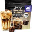 Javvy Protein Iced Coffee - Premium Whey Protein & Iced Coffees, 100% Natural Cold Brew, Zero Artificial Flavors & Sweeteners, 80mg Caffeine, No Added Sugar, 20 Servings, Brownie Batter, 1 Pack (EXP 08/06/26)