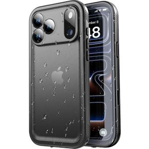 SPORTLINK for iPhone 17 Pro Case - IP68 Waterproof Military Protective Full Body Heavy Duty Shockproof 360 Sealed Dustproof with Camera Screen Protector Phone Cover for iPhone 17 Pro 6.3" Black