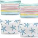 Fokongna 4PCS Wet Dry Bag Waves Rainbow Wet Bag Beach Bags for Swimsuit Toiletry Bags Travel Essentials For Women, Beach Travel Gym for Swimsuit Dirty Diaper Gifts