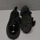 Women's Patent Leather Chunky Heel Bow Loafers Elegant Round Toe Platform Non-Slip Lug Sole Casual Dress Shoes for Business Office Work Everyday Wear (Black,9)