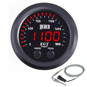 Exhaust Gas Temperature EGT Gauge Kit 21/16in 52mm Ultra Thin 01800 Red LED with Sensor and Dashboard Pod