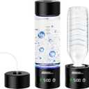 Hydrogen Water Bottle with LED Display, 3000ppb Portable Water Ionizer Machine with SPE/PEM Technology in 5-Minute Electrolysis, Rechargeable Hydrogen Rich Glass Cup for Home Office Travel & Fitness