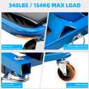 Mechanic Creeper 36 inches 3-in-1 Mode Z Seat 340lbs Capacity, Foldable Garage Adjustable Rolling Folding with 6pcs Wheels Roller, Lay Down Sit Lean Back, Under Car Auto Repair, Blue, Man Gift